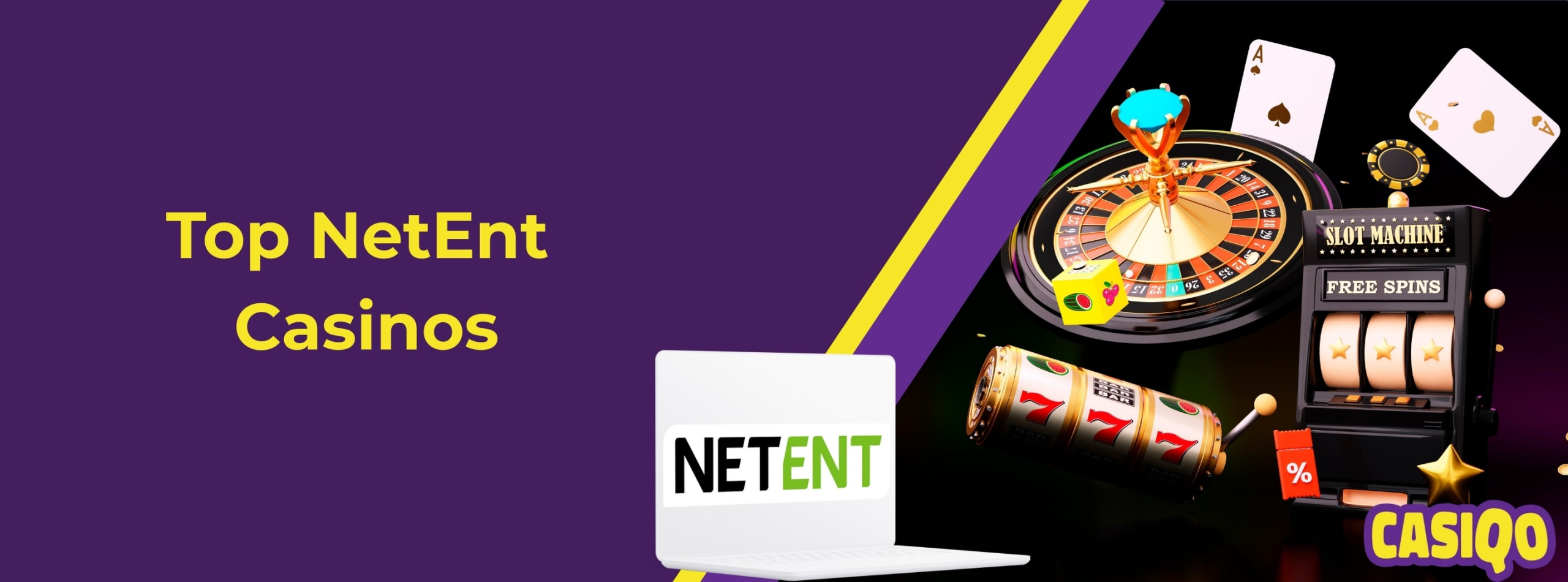NetEnt Casinos banner with casino games